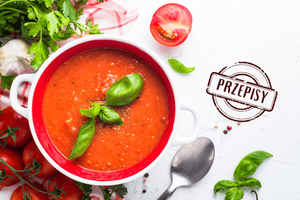 Dieta DASH. Zupa pomidorowa i łosoś pieczony na kaszy gryczanej.